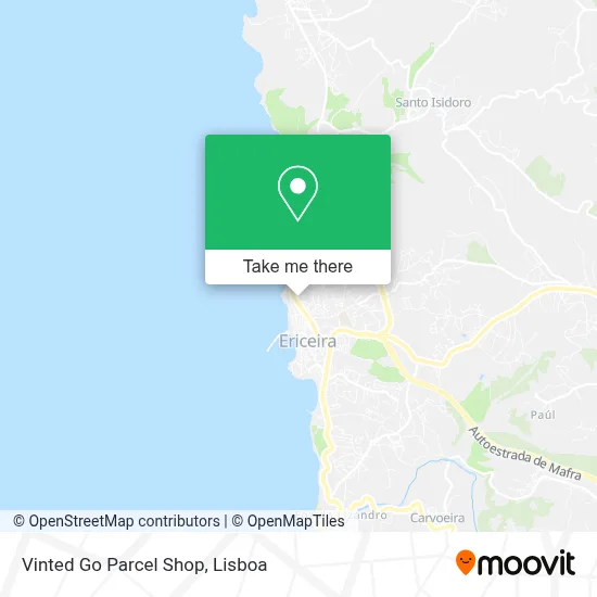 Vinted Go Parcel Shop map