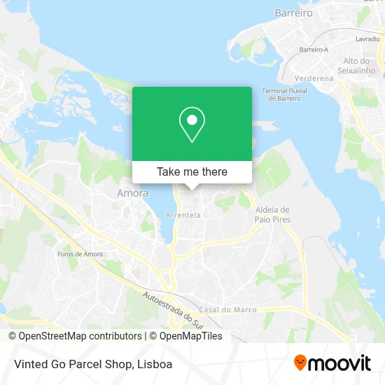 Vinted Go Parcel Shop map