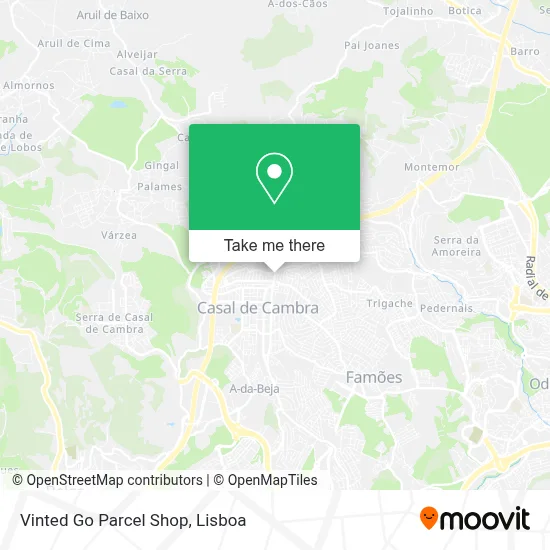 Vinted Go Parcel Shop map