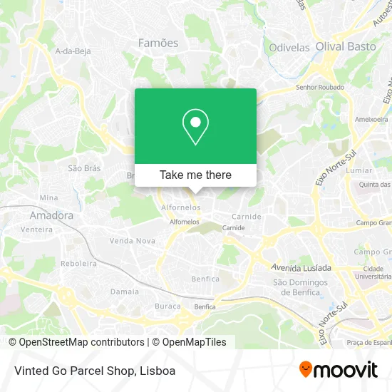 Vinted Go Parcel Shop map