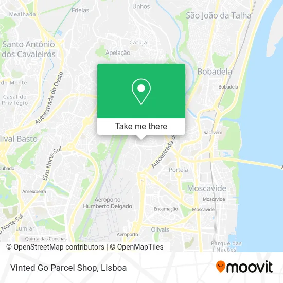 Vinted Go Parcel Shop map