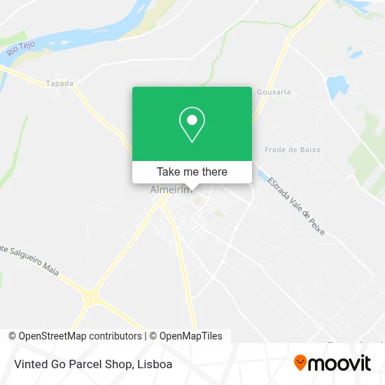 Vinted Go Parcel Shop map