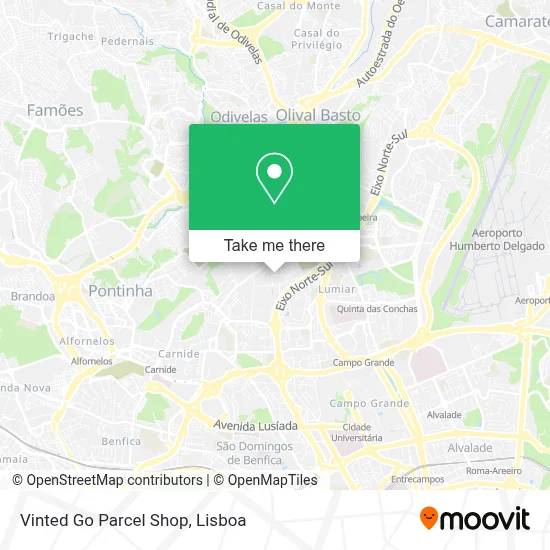 Vinted Go Parcel Shop map