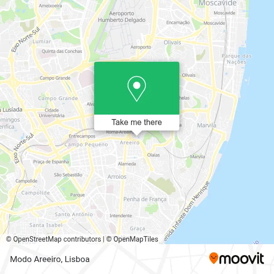 Modo Areeiro map