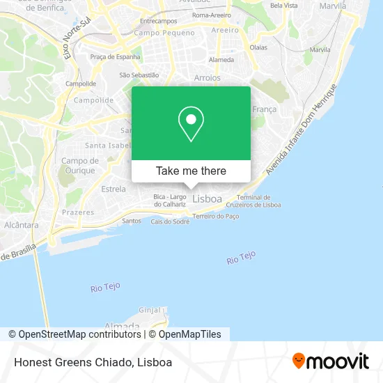 Honest Greens Chiado map
