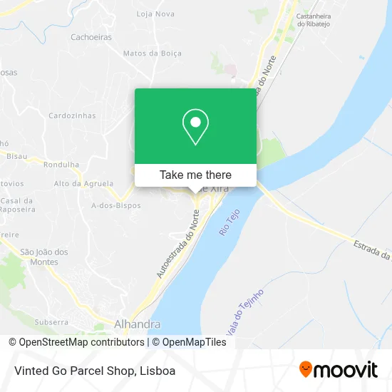 Vinted Go Parcel Shop map