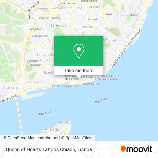 Queen of Hearts Tattoos Chiado map