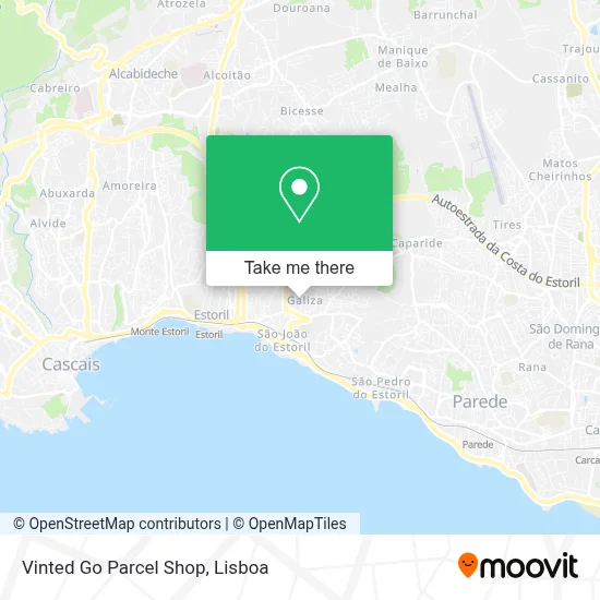 Vinted Go Parcel Shop map
