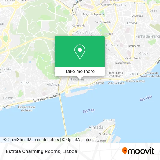 Estrela Charming Rooms map