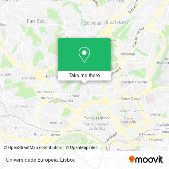 Universidade Europeia map