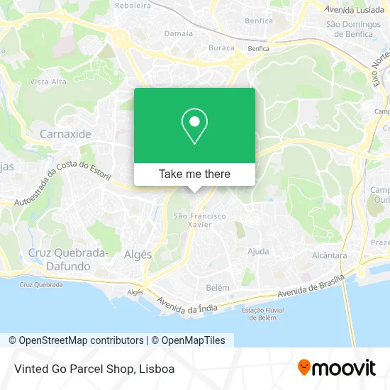 Vinted Go Parcel Shop map