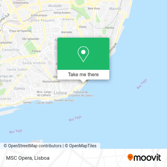 MSC Opera mapa