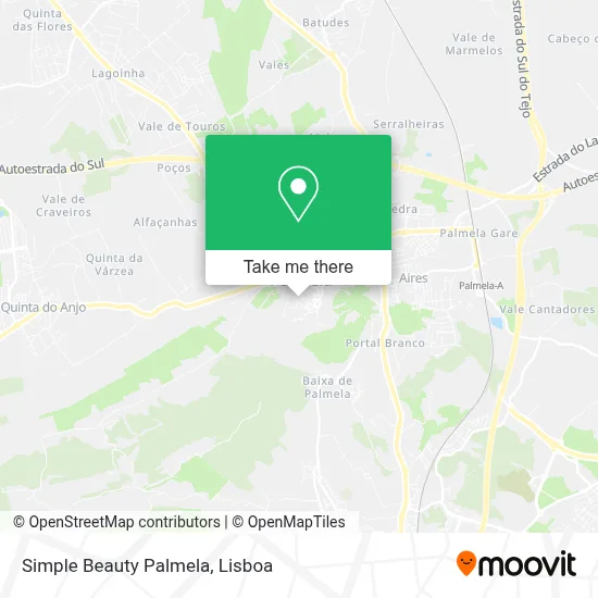 Simple Beauty Palmela map