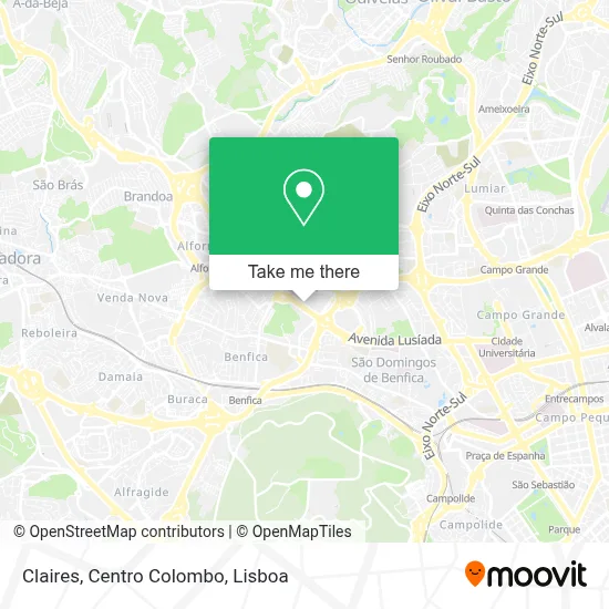 Claires, Centro Colombo map