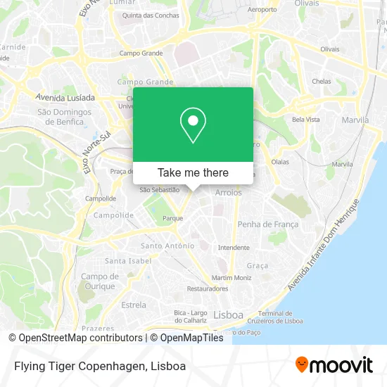 Flying Tiger Copenhagen map