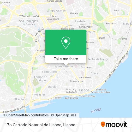 17o Cartorio Notarial de Lisboa map