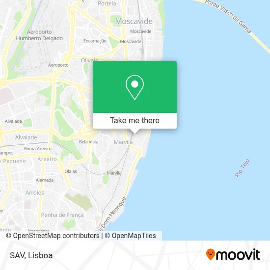 SAV mapa