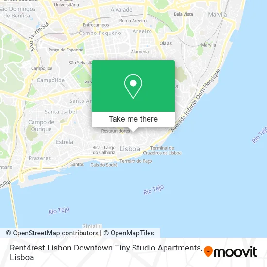 Rent4rest Lisbon Downtown Tiny Studio Apartments map