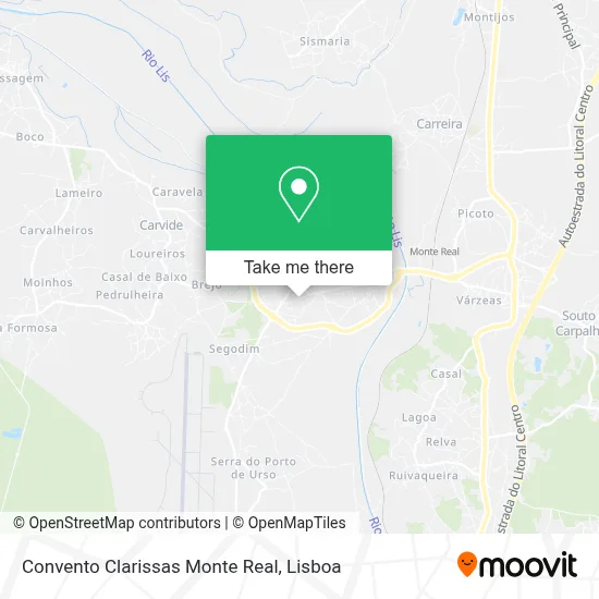 Convento Clarissas Monte Real map
