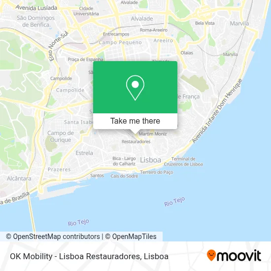 OK Mobility - Lisboa Restauradores map
