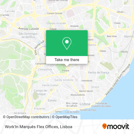Work'In Marquês Flex Offices map