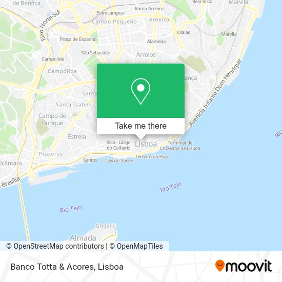Banco Totta & Acores map