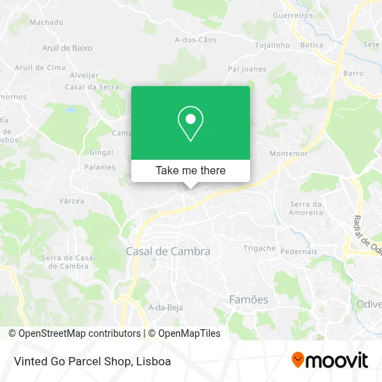 Vinted Go Parcel Shop map
