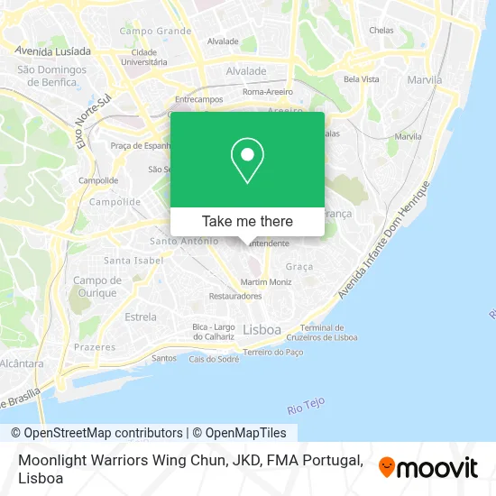 Moonlight Warriors Wing Chun, JKD, FMA Portugal map