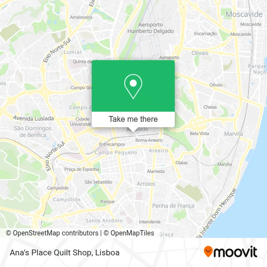Ana's Place Quilt Shop map