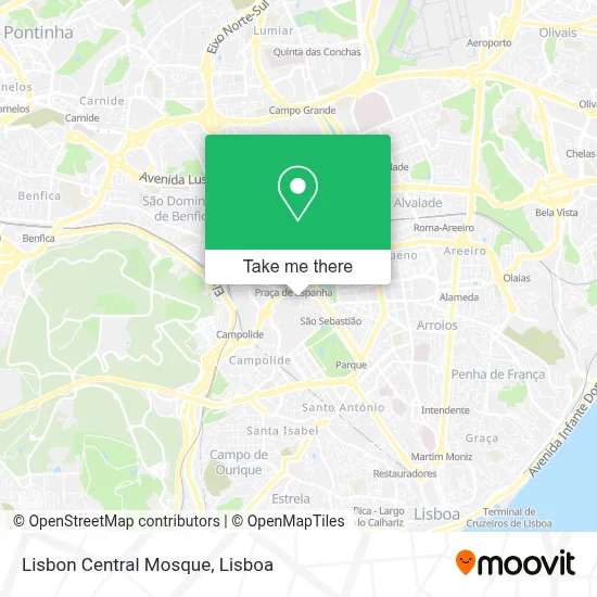 Lisbon Central Mosque map