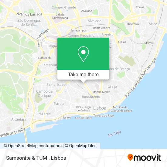 Samsonite & TUMI map