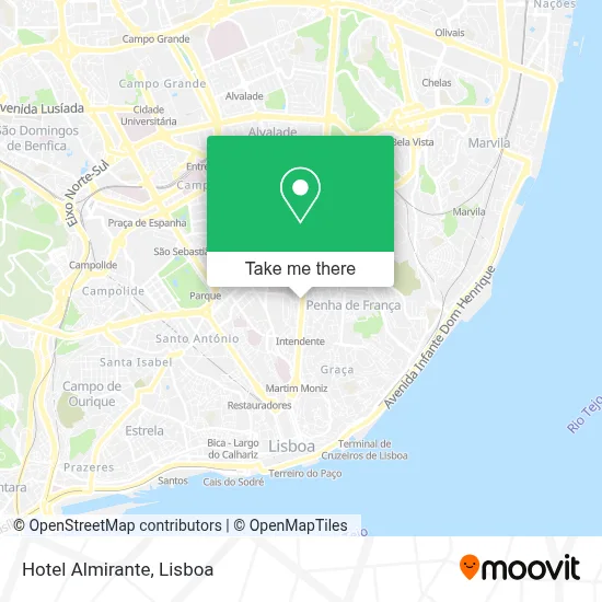 Hotel Almirante map