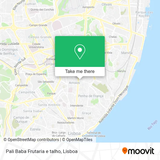 Pali Baba Frutaria e talho map