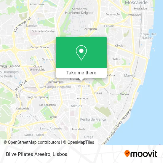 Blive Pilates Areeiro map