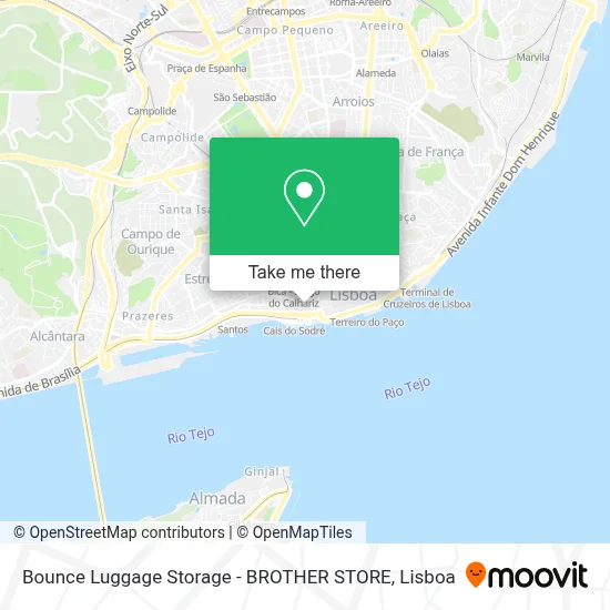 Bounce Luggage Storage - BROTHER STORE map