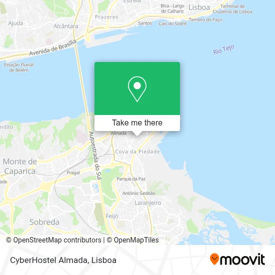 CyberHostel Almada map