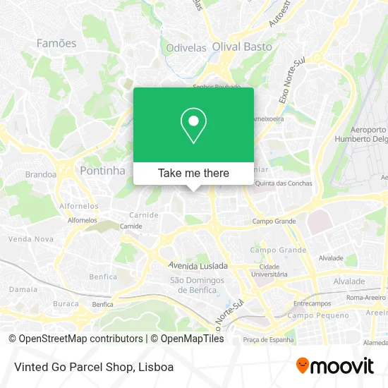 Vinted Go Parcel Shop map