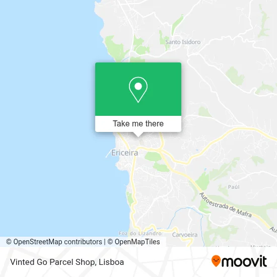 Vinted Go Parcel Shop map