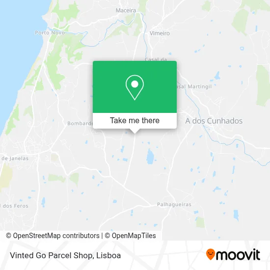 Vinted Go Parcel Shop map