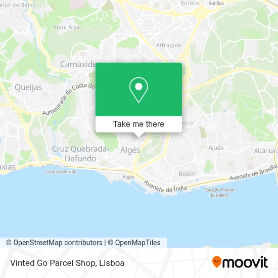 Vinted Go Parcel Shop map