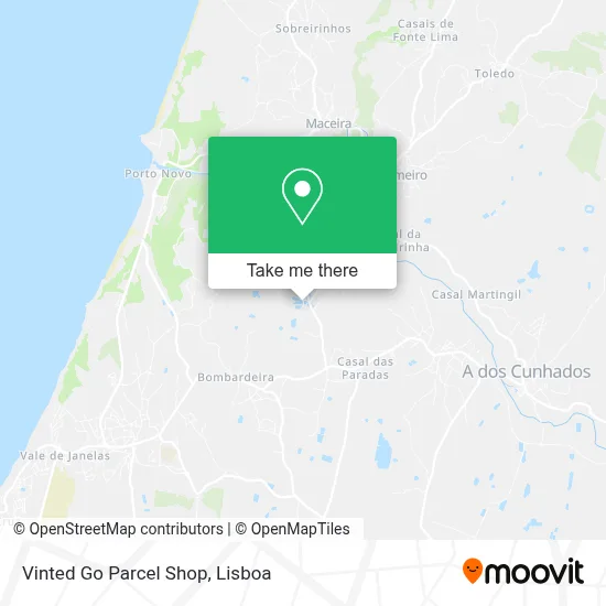 Vinted Go Parcel Shop map