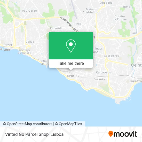 Vinted Go Parcel Shop map