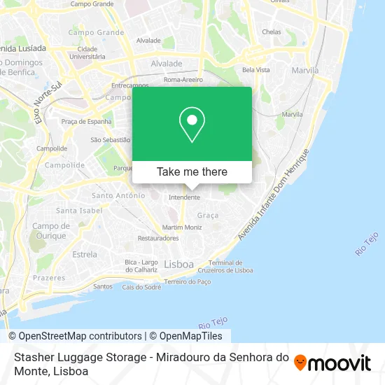 Stasher Luggage Storage - Miradouro da Senhora do Monte map