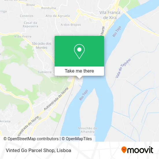 Vinted Go Parcel Shop map