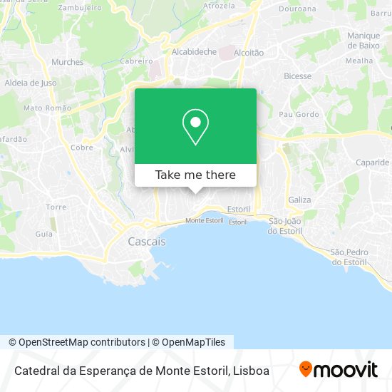 Catedral da Esperança de Monte Estoril mapa