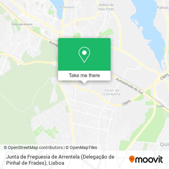 Junta de Freguesia de Arrentela (Delegação de Pinhal de Frades) map