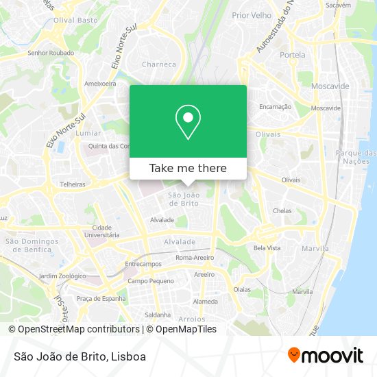 São João de Brito mapa
