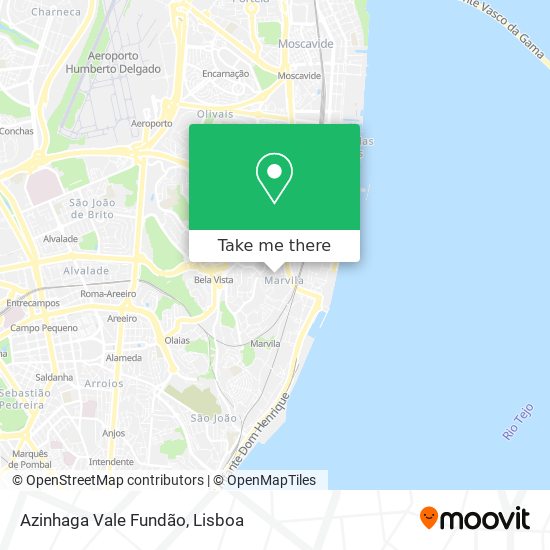 Azinhaga Vale Fundão mapa