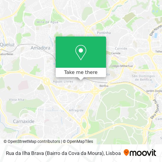 Rua da Ilha Brava (Bairro da Cova da Moura) mapa