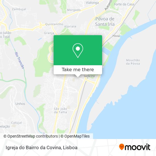 Igreja do Bairro da Covina mapa